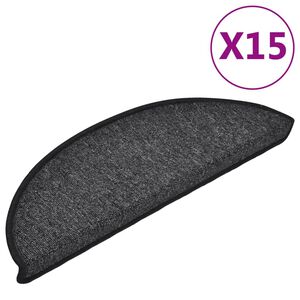 vidaXL trappem&aring;tter 15 stk. 56x17x3 cm antracit halvrund