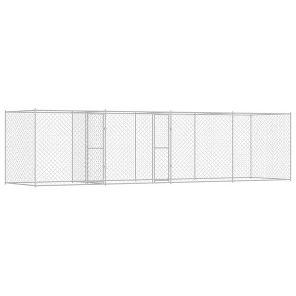 vidaXL Hundebur S&oslash;lv 800 x 200 x 200 cm Galvaniseret st&aring;l