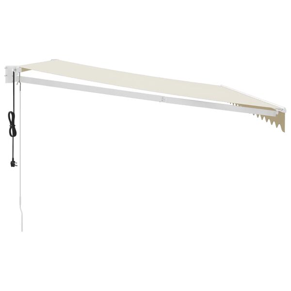 vidaXL foldemarkise 4x3 m automatisk betjening cremefarvet