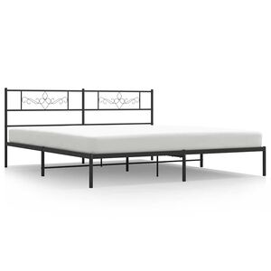 vidaXL sengeramme med sengegavl 183x213 cm metal sort