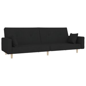 vidaXL 2-personers sovesofa med 2 puder stof sort