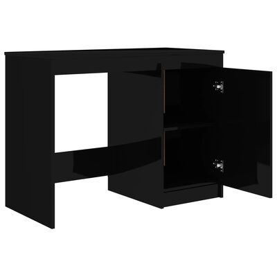 vidaXL skrivebord 100x50x76 cm konstrueret træ sort højglans