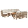 vidaXL Havesofa S&aelig;t 11 stk. Naturlig og Creme Hvid polyrattan