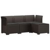 vidaXL 4-personers Have Sofa med Hynder Rattan Look PP Brun