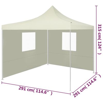 vidaXL foldbart telt med 2 vægge 3 x 3 m cremefarvet