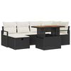 vidaXL Havesofa S&aelig;t 7 stk. Sort polyrattan