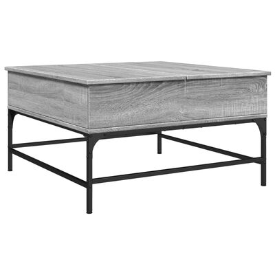 vidaXL sofabord 80x80x45 cm konstrueret træ og metal grå sonoma-eg
