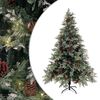 vidaXL juletr&aelig; med grankogler og lys PVC og PE 150 cm gr&oslash;n og hvid