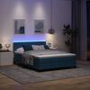 vidaXL LED Box Spring Bed med madras M&oslash;rk bl&aring; 160 x 200 cm Fl&oslash;jl