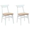 vidaXL Spisestole 2 stk. Massiv Gummitr&aelig; Hvid 42 x 47,5 x 81 cm