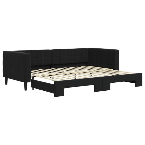 vidaXL daybed med udtr&aelig;k 90x200 cm velour sort