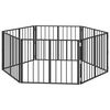 vidaXL Hunded&oslash;r 6 stk. Sort 80 x 60 cm Galvaniseret st&aring;l