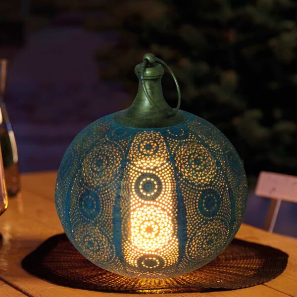 Luxform batteridrevet LED-havelanterne med LED Tiznit gr&oslash;n