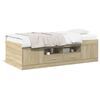 vidaXL daybed med skuffer uden madras 100x200 cm sonoma-eg