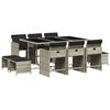 vidaXL lounges&aelig;t til haven 11 dele med hynder polyrattan lysegr&aring;