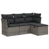 vidaXL sofas&aelig;t til haven 4 dele med hynder polyrattan gr&aring;