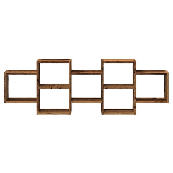 vidaXL væghylde 129x18x42 cm konstrueret træ gammelt træ-look