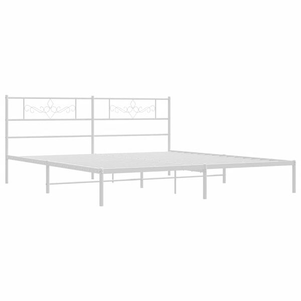 vidaXL sengeramme med sengegavl 183x213 cm metal hvid