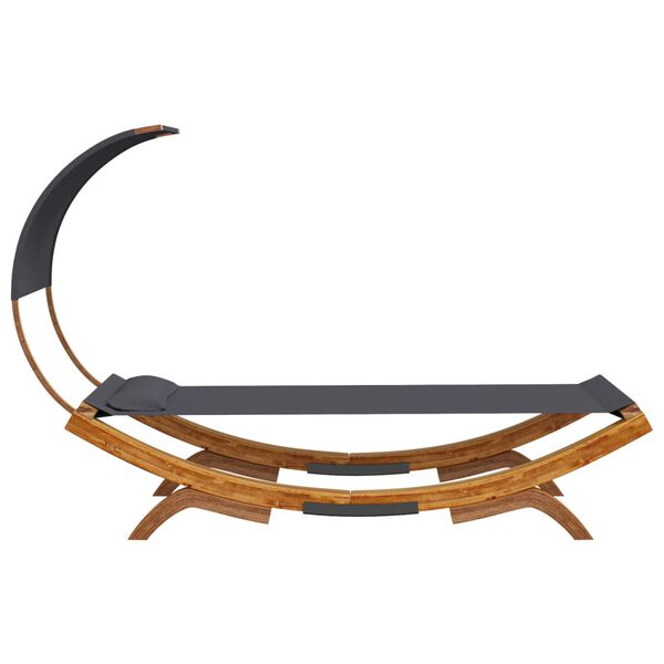 vidaXL loungeseng med baldakin 100x200x126 cm bøjet træ antracitgrå