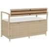 vidaXL opbevaringsbænk til haven med hynde polyrattan beige
