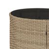 vidaXL havesofa med bord og hynder rund polyrattan beige