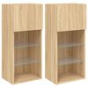 vidaXL tv-borde med LED-lys 2 stk. 40,5x30x90 cm sonoma-eg