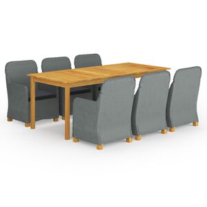 vidaXL spisebordss&aelig;t til haven 9 dele lysegr&aring;