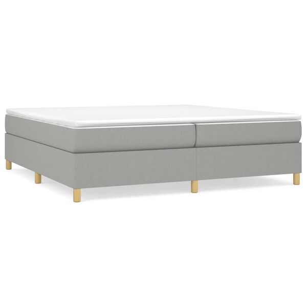 vidaXL Boxspring sengeramme 200x200 cm stof lysegr&aring;