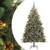 vidaXL Kunstig H&aelig;ngslet Juletr&aelig; med Kogler 300 LED'er Varm hvid Gr&oslash;n
