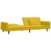 vidaXL 2-personers sovesofa med 2 puder fl&oslash;jl gul