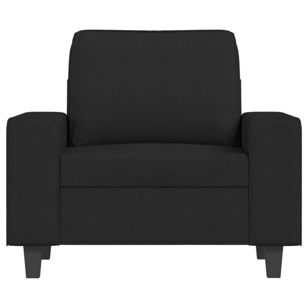 vidaXL sofastol med fodskammel 60 cm stof Sort