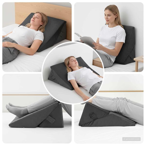 vidaXL Vinkelpude Andet Gr&aring; 55 x 55 x 26 cm