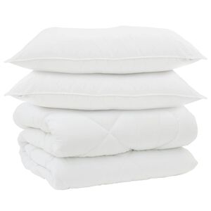 vidaXL Vinter dyne med pude 3 pcs Hvid Microfiber
