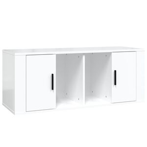 vidaXL tv-bord 100x35x40 cm konstrueret tr&aelig; hvid h&oslash;jglans