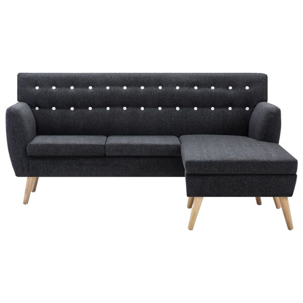 vidaXL L-formet sofa 171,5x138x81,5 cm stofbetræk mørkegrå