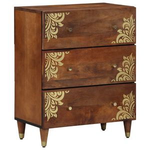 vidaXL Sideboard Brun 60 x 33 x 75 cm Massivt mangotr&aelig;
