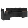 vidaXL sofas&aelig;t til haven 5 dele med hynder polyrattan sort