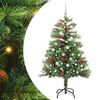 vidaXL Kunstigt juletr&aelig; med LED -strimmellys Gr&oslash;n 150 cm PVC og metal