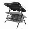vidaXL gyngesofa til haven med baldakin sort