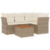 vidaXL sofas&aelig;t til haven 5 dele med hynder polyrattan beige