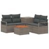 vidaXL Sofa S&aelig;t 6 stk. Gr&aring; og M&oslash;rkegr&aring; Poly Rattan og St&aring;l