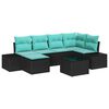 vidaXL Havesofa S&aelig;t 6 stk. Sort og turkis polyrattan
