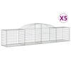 vidaXL buede gabionkurve 5 stk. 300x50x60/80 cm galvaniseret jern