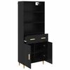 vidaXL Highboard Sort eg 69,5 x 32,5 x 180 cm Konstrueret tr&aelig;