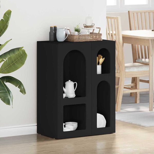 vidaXL Sideboard Sort 59 x 35 x 80.5 cm Konstrueret tr&aelig;