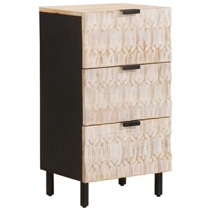 vidaXL Sideboard Hvid Vask Finish 40 x 33 x 75 cm Massivt mangotr&aelig;