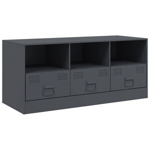 vidaXL tv-bord 99x39x44 cm st&aring;l antracitgr&aring;