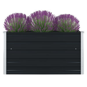 vidaXL forh&oslash;jet blomsterbed 100 x 100 x 45 cm galvaniseret st&aring;l gr&aring;