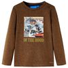 vidaXL Lang&aelig;rmet T-shirt til b&oslash;rn str. 116 cognacmeleret