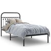 vidaXL sengeramme med sengegavl 90x190 cm metal sort